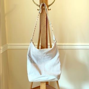 Vegan suede/leather cream bucket bag